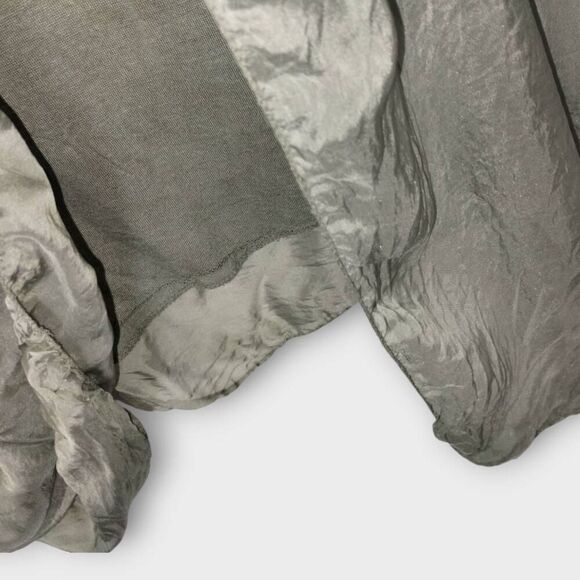 Womens Silk Top One Size Flowing‎ Relaxed Slouchy Olive Light Lagenlook Bohemian - Picture 8 of 10